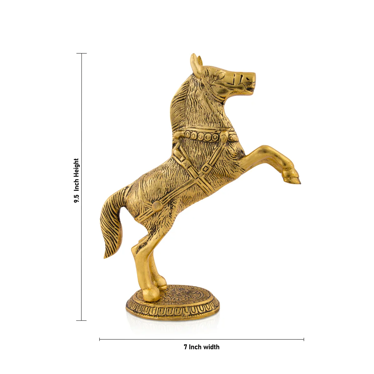 Jumping Horse Statue - 9.5 x 7 Inches | Gold Polish Horse Figurine/ Aluminium Horse Sculpture for Home - Image 6