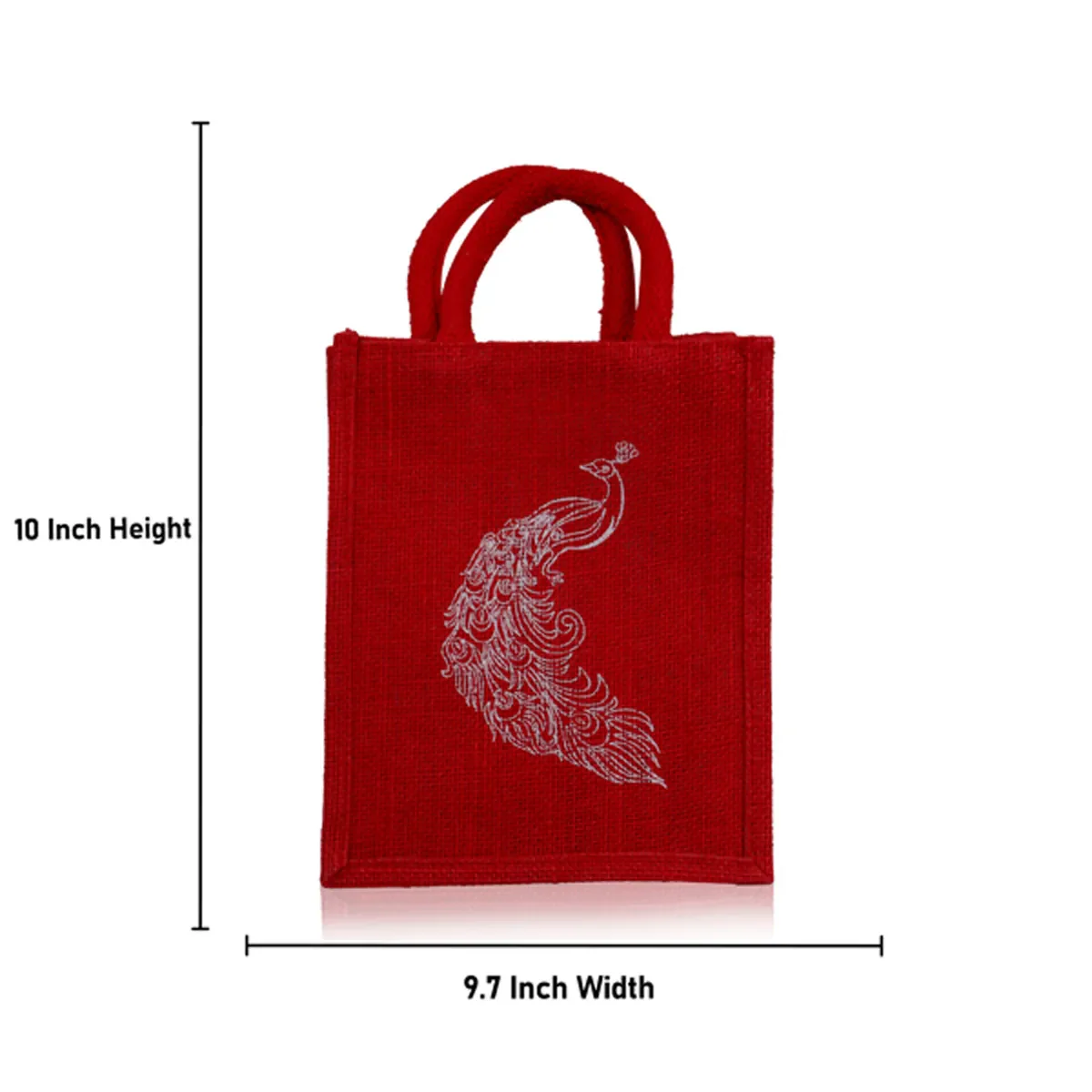 Jute Bag With Handle - 10 X 8 Inches | Jute Handbag/ Jute Tote Bag With Zip/ Gift Bag For Shopping - Image 3