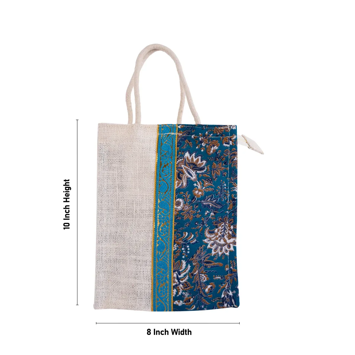 Jute Bag With Handle - 10 X 8 Inches | Jute Handbag/ Jute Tote Bag With Zip/ Gift Bag For Shopping - Image 7