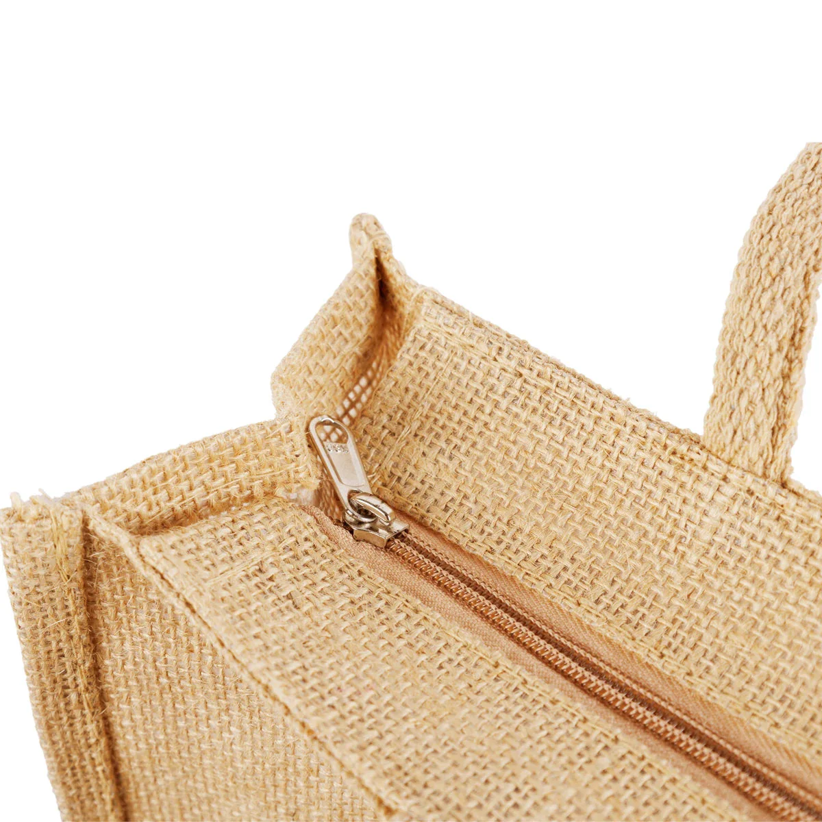 Jute Bag With Zip- 10 X 12 Inches | Jute Handbag/Transparent Cover Gift Bag/Jute Carry Bag For Storage & Shopping - Image 5