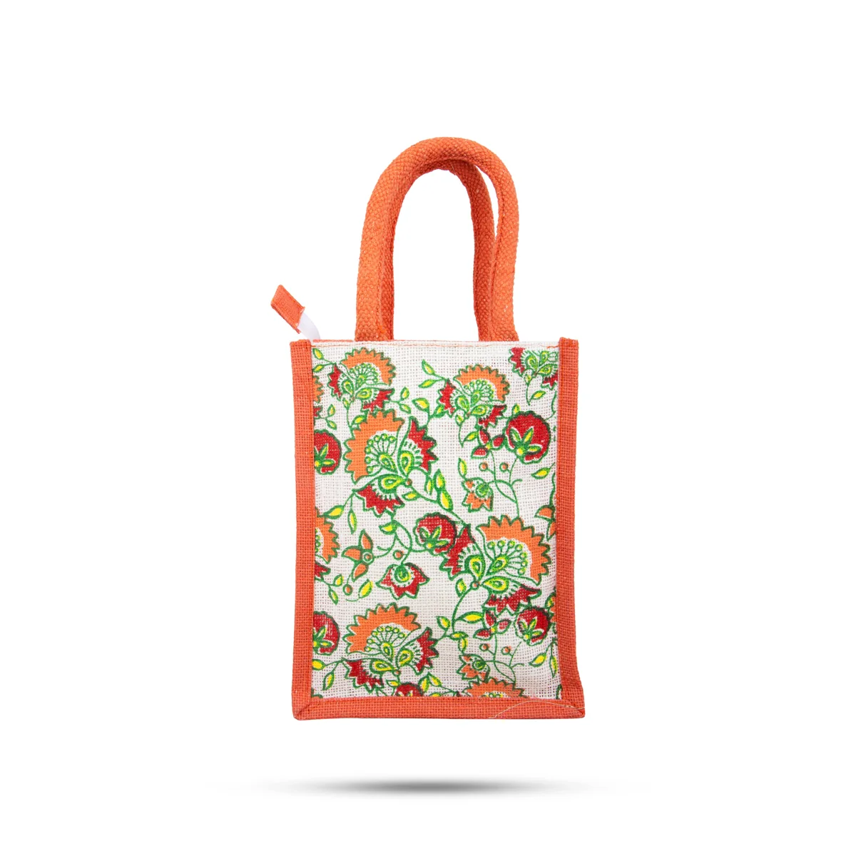 Jute Bag with Zip - 10 x 8 Inches | Handbag/ Tote Bag for Women/ Assorted Colour and Design - Image 2