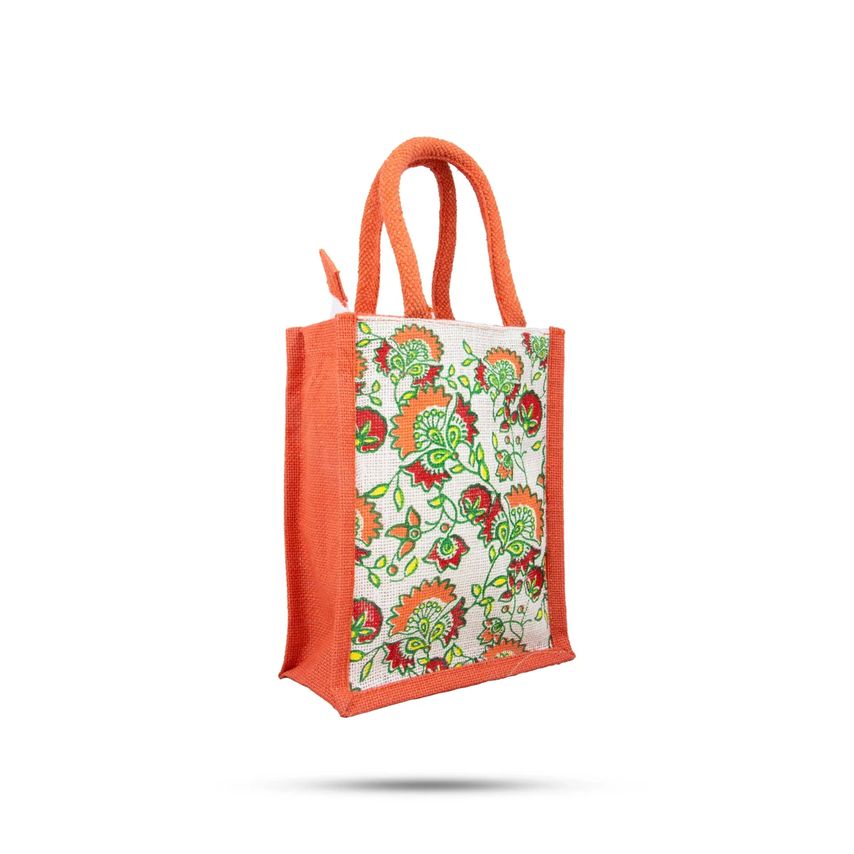 Jute Bag with Zip - 10 x 8 Inches | Handbag/ Tote Bag for Women/ Assorted Colour and Design - Image 3