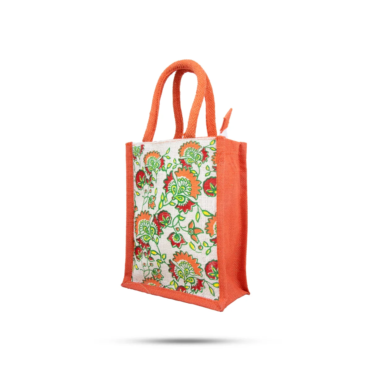 Jute Bag with Zip - 10 x 8 Inches | Handbag/ Tote Bag for Women/ Assorted Colour and Design - Image 4