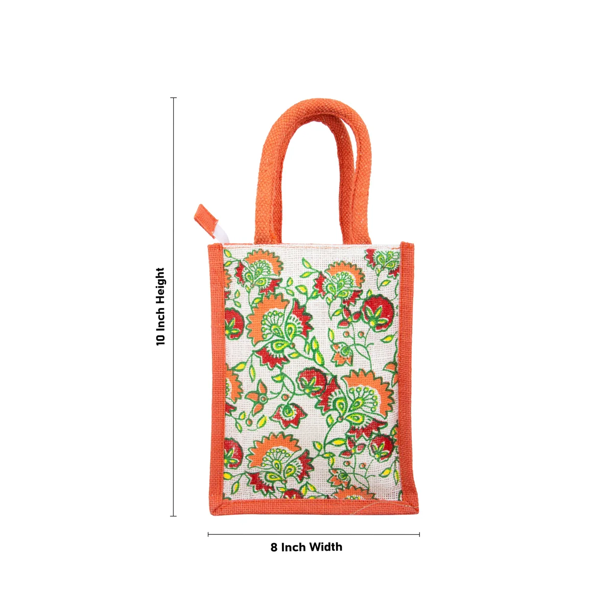 Jute Bag with Zip - 10 x 8 Inches | Handbag/ Tote Bag for Women/ Assorted Colour and Design - Image 5