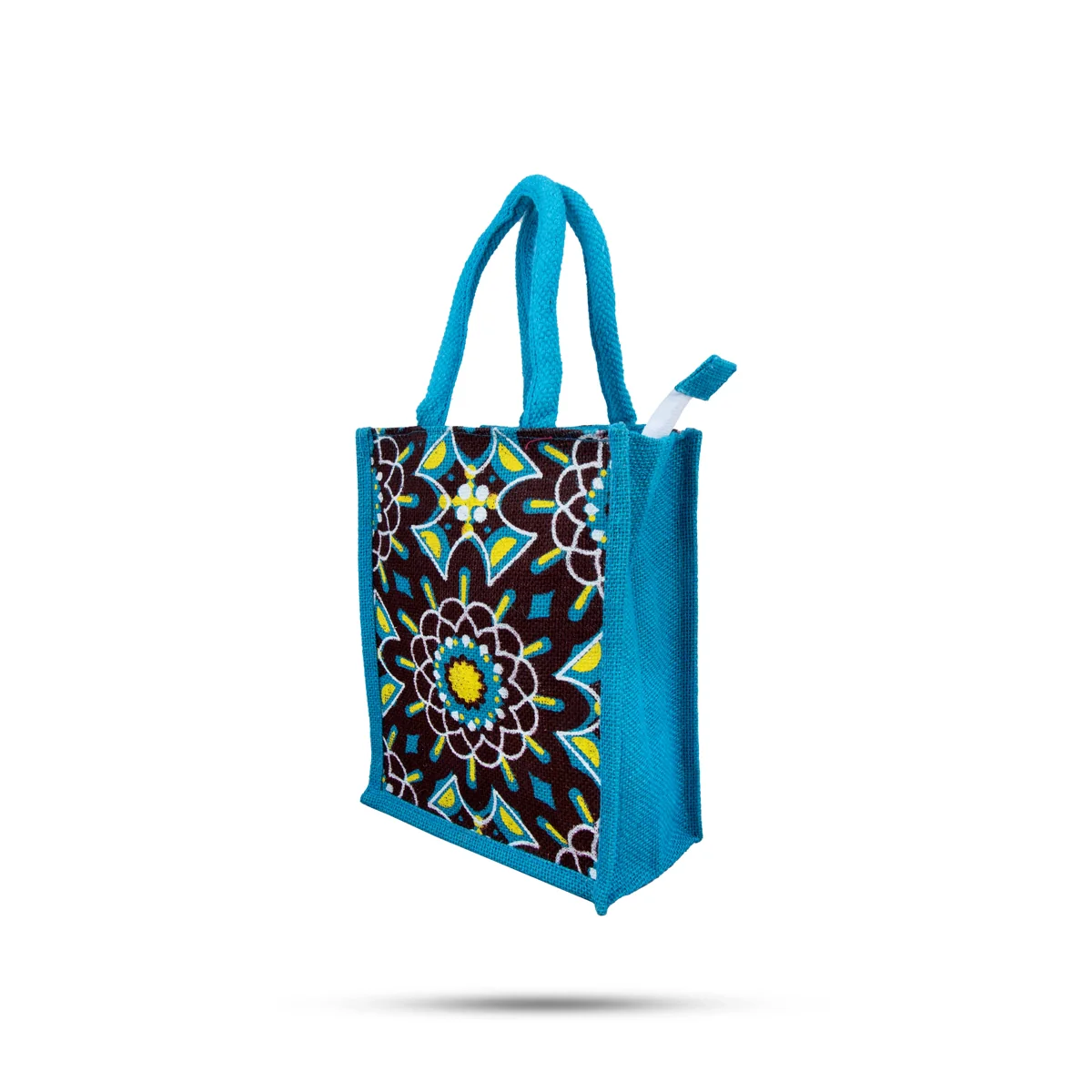 Jute Bag with Zip - 10 x 8 Inches | Handbag/ Tote Bag for Women/ Assorted Colour and Design - Image 8