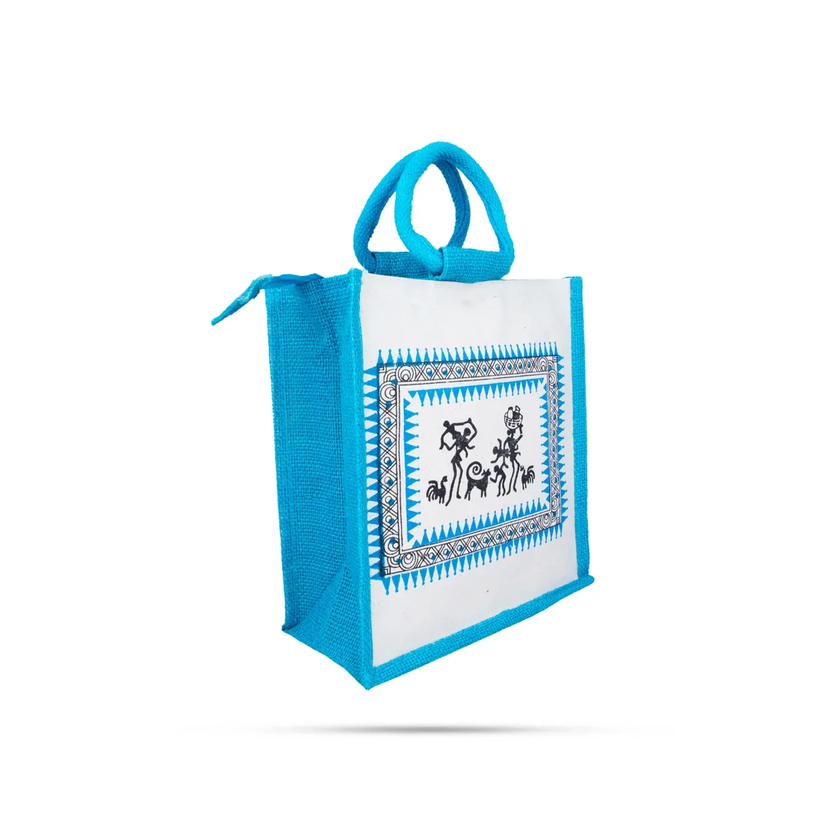 Jute Handbag with Zip - 10.5 x 10 Inches | Jute Tote Bag/ Jute Carry Bag for Women - Image 2