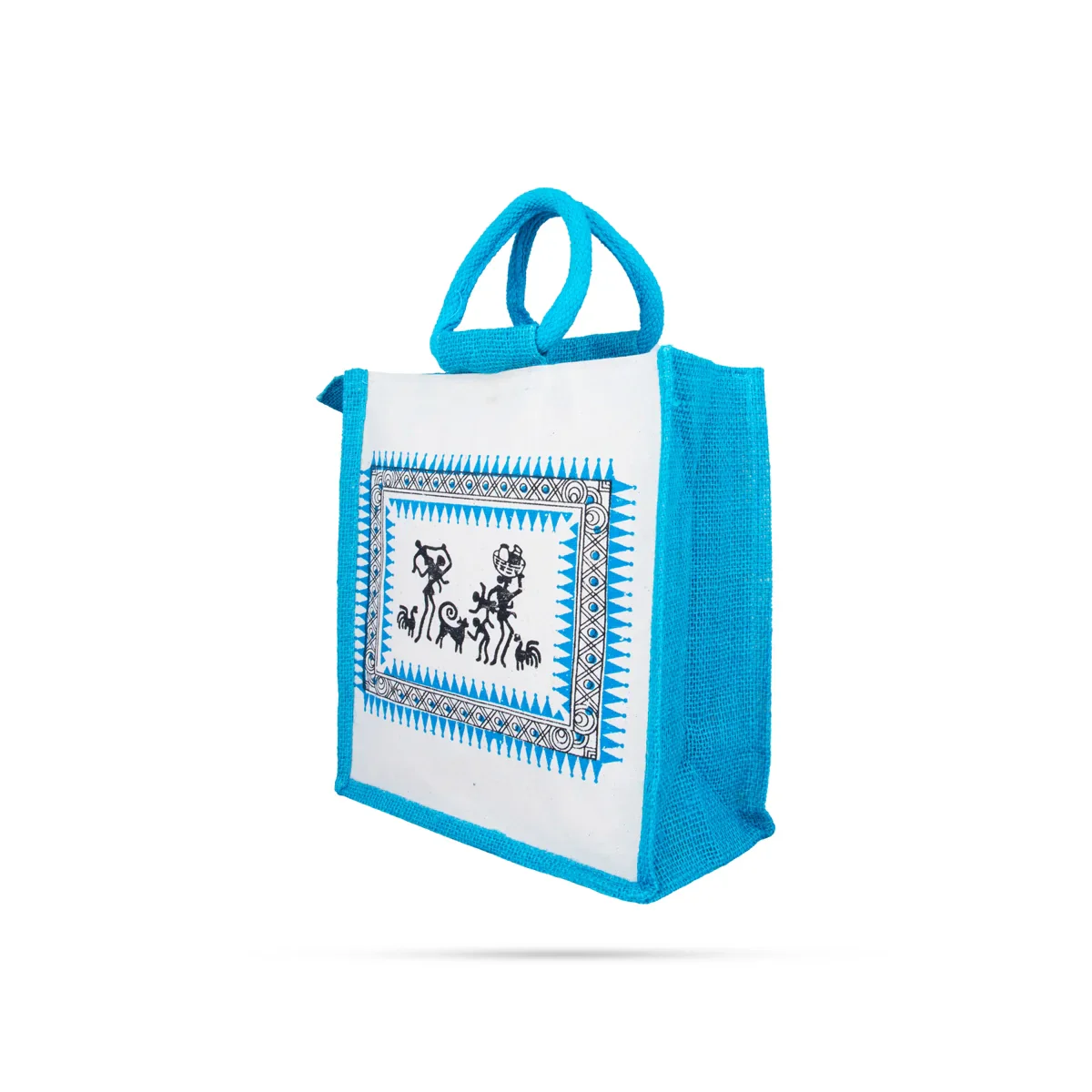 Jute Handbag with Zip - 10.5 x 10 Inches | Jute Tote Bag/ Jute Carry Bag for Women - Image 3