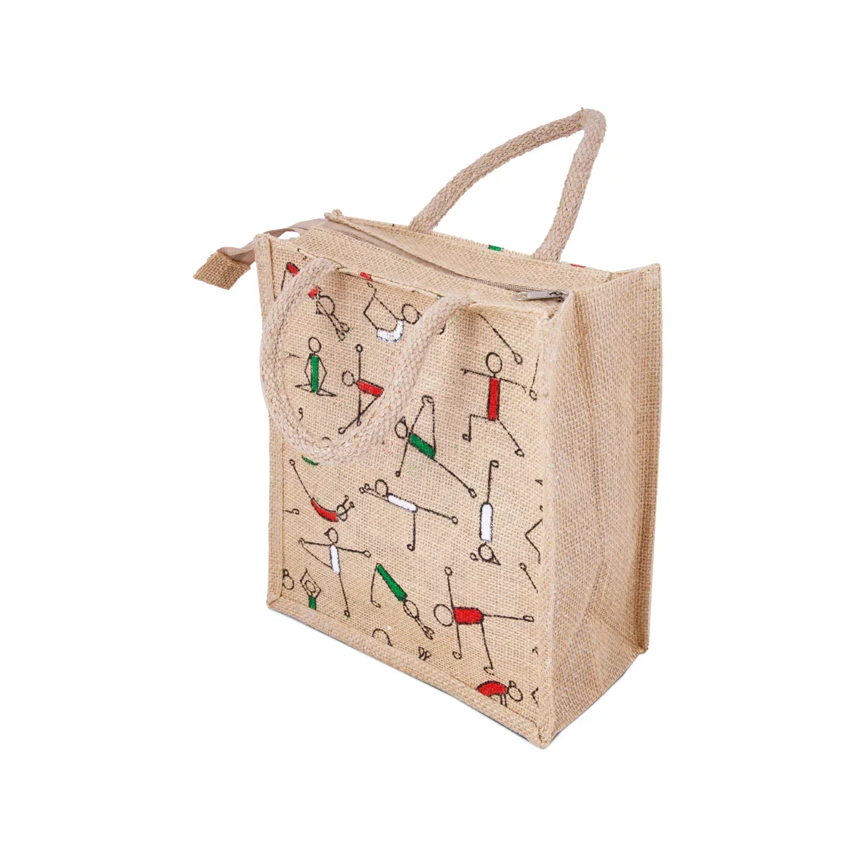 Jute Handbag with Zip - 10 x 10 Inches | Jute Tote Bag/ Jute Carry Bag for Women - Image 3