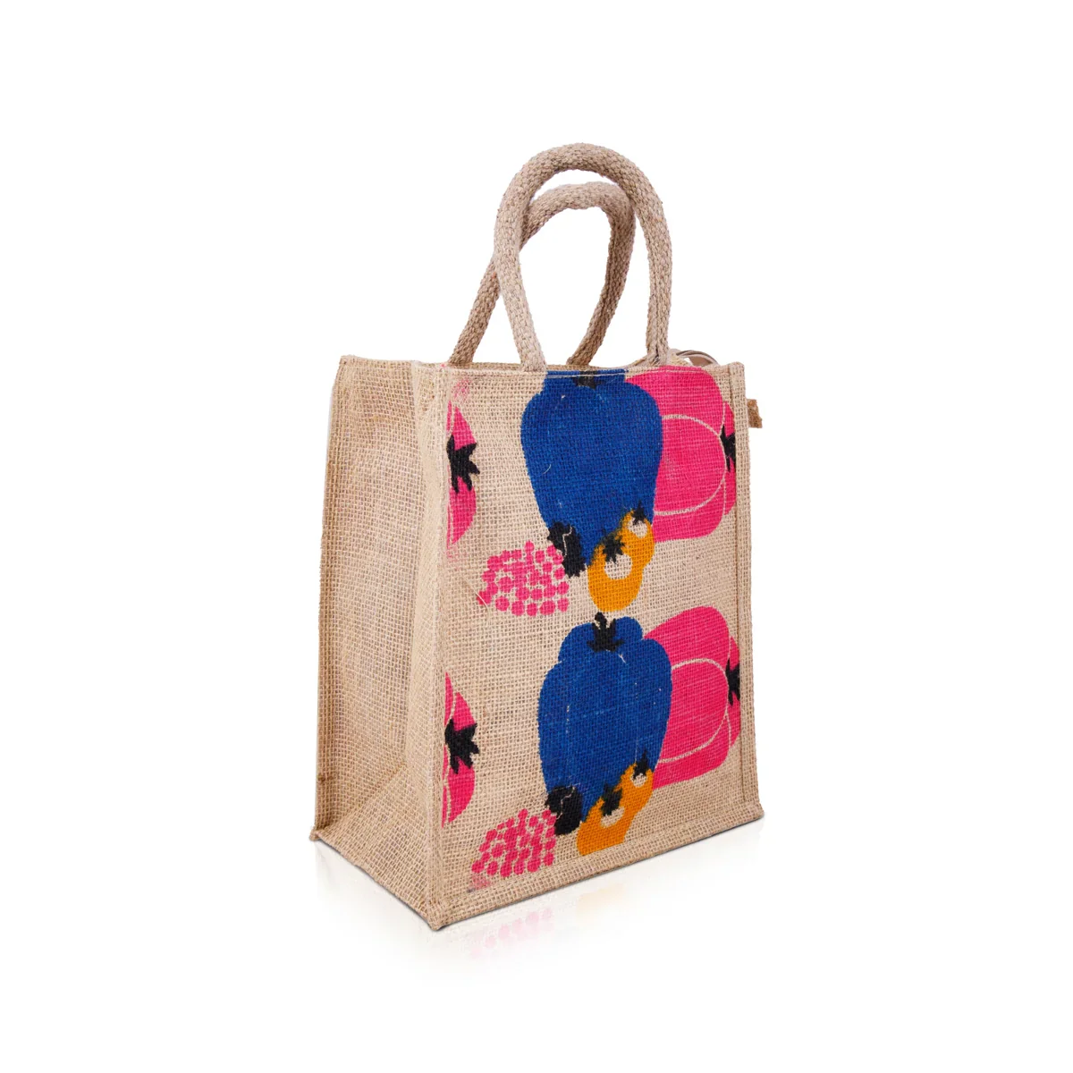 Jute Handbag with Zip - 10 x 10 Inches | Jute Tote Bag/ Jute Carry Bag for Women - Image 6