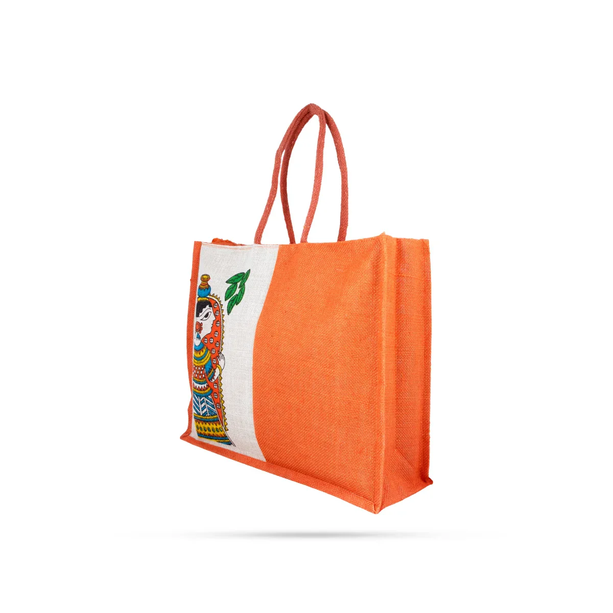 Jute Handbag with Zip - 15 x 18 Inches | Jute Tote Bag/ Jute Carry Bag for Women - Image 2