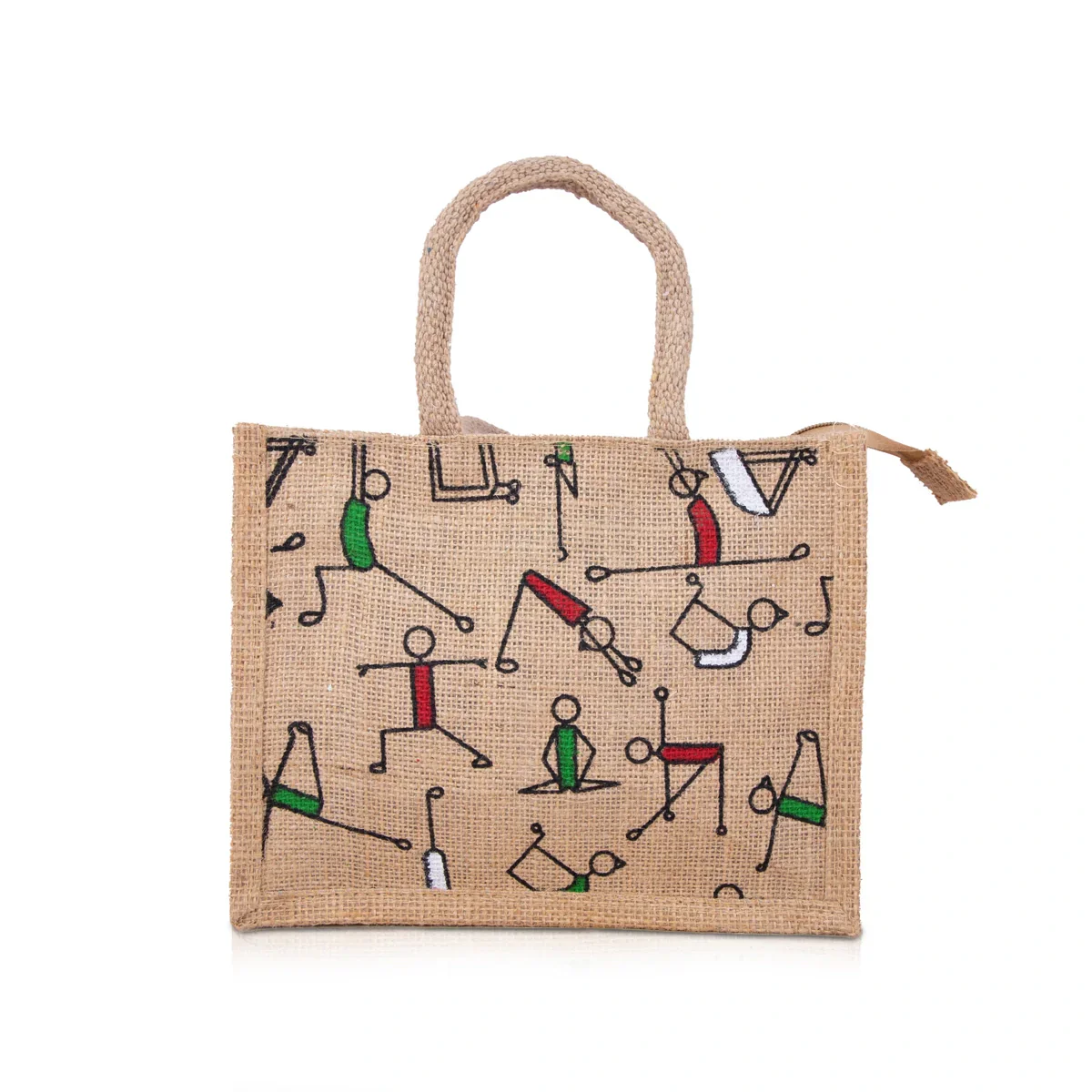 Jute Handbag with Zip - 8 x 10 Inches | Jute Tote Bag/ Jute Carry Bag for Women - Image 2