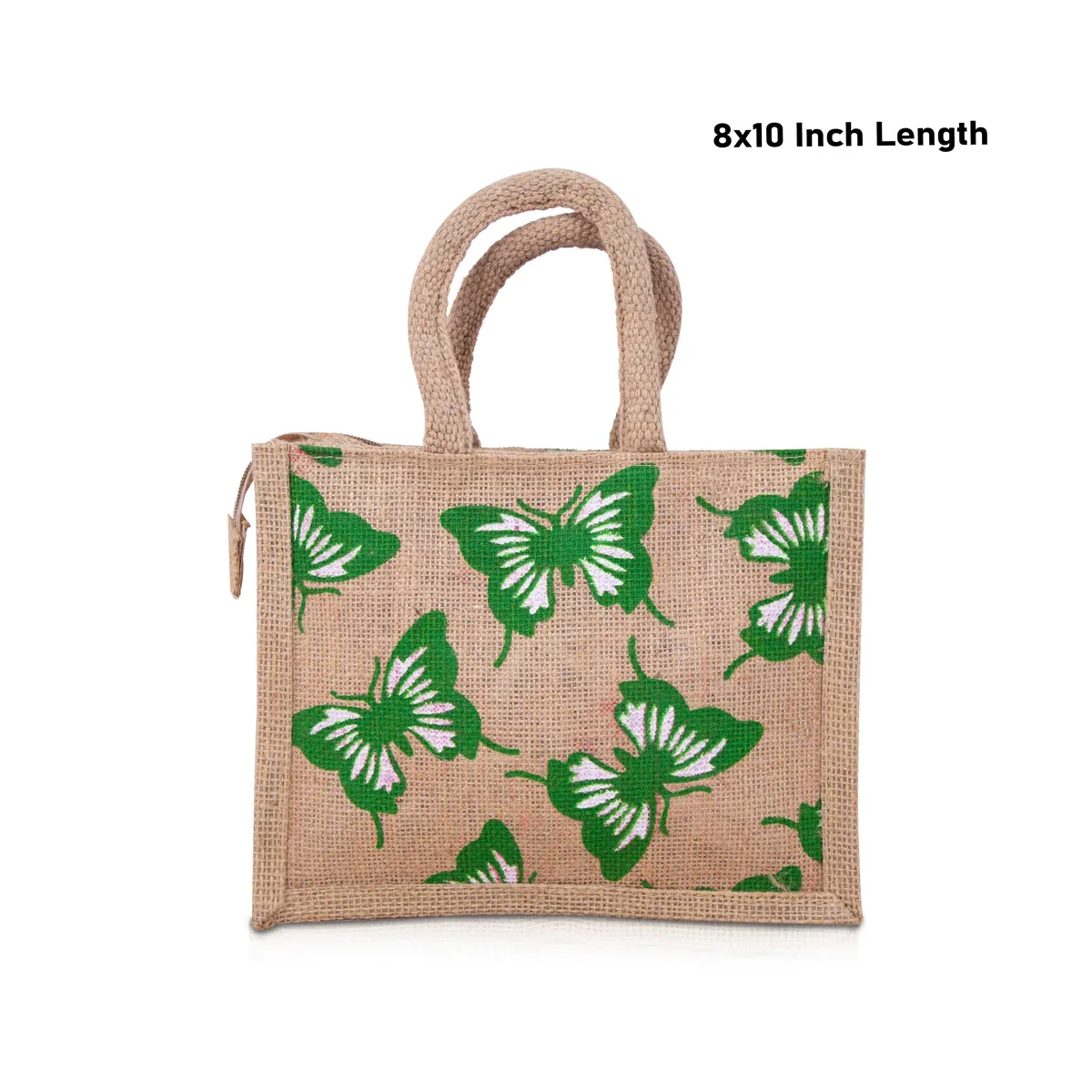 Jute Handbag with Zip - 8 x 10 Inches | Jute Tote Bag/ Jute Carry Bag for Women - Image 9