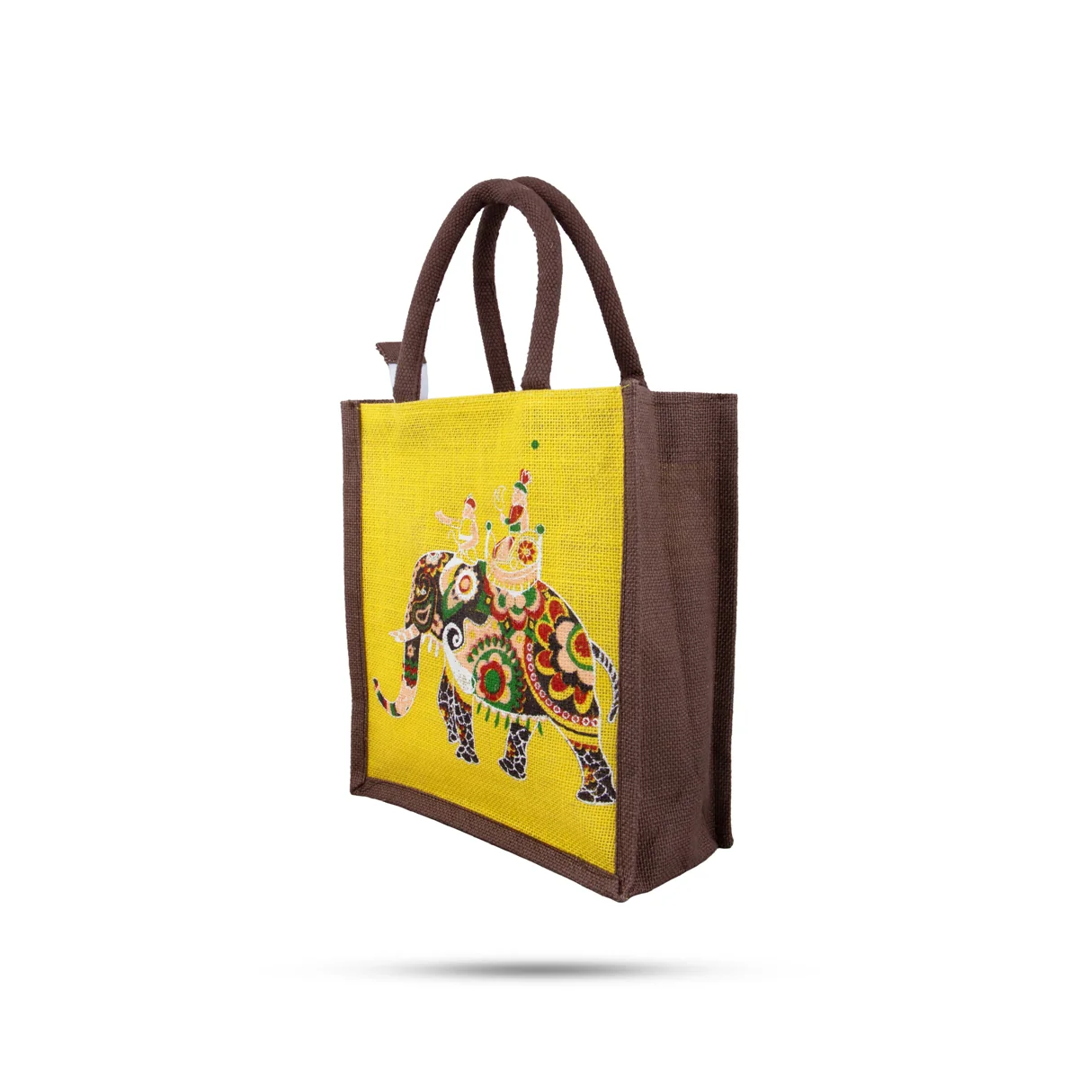 Jute Lunch Bag with Zip - 11 x 10 Inches | Jute Bag/ Handbag/ Tote Bag for Women/ Assorted Colour - Image 3