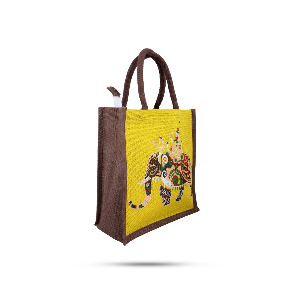 Jute Lunch Bag with Zip - 11 x 10 Inches | Jute Bag/ Handbag/ Tote Bag for Women/ Assorted Colour - Image 4