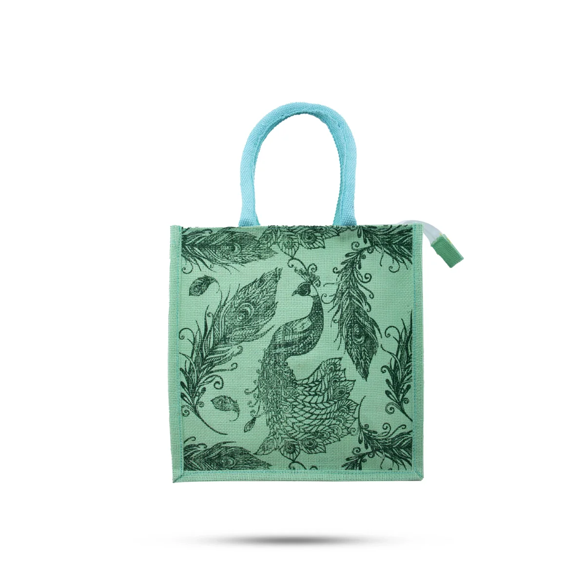 Jute Lunch Bag with Zip - 12 x 12 Inches | Jute Bag/ Handbag/ Tote Bag for Women/ Assorted Colour - Image 10