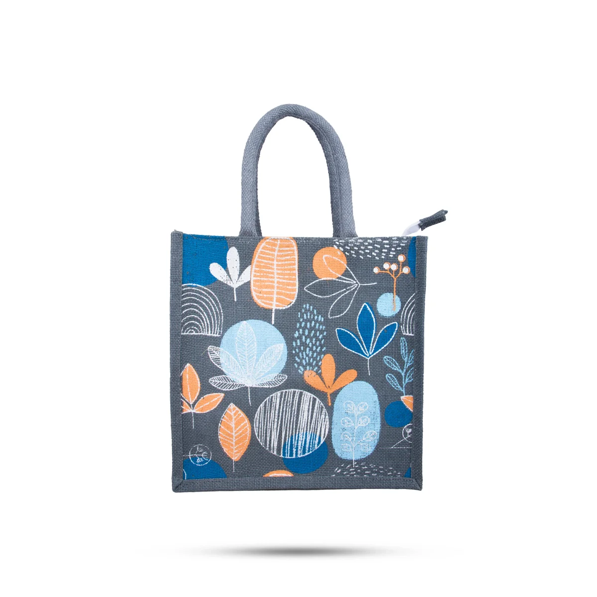 Jute Lunch Bag with Zip - 12 x 12 Inches | Jute Bag/ Handbag/ Tote Bag for Women/ Assorted Colour - Image 2