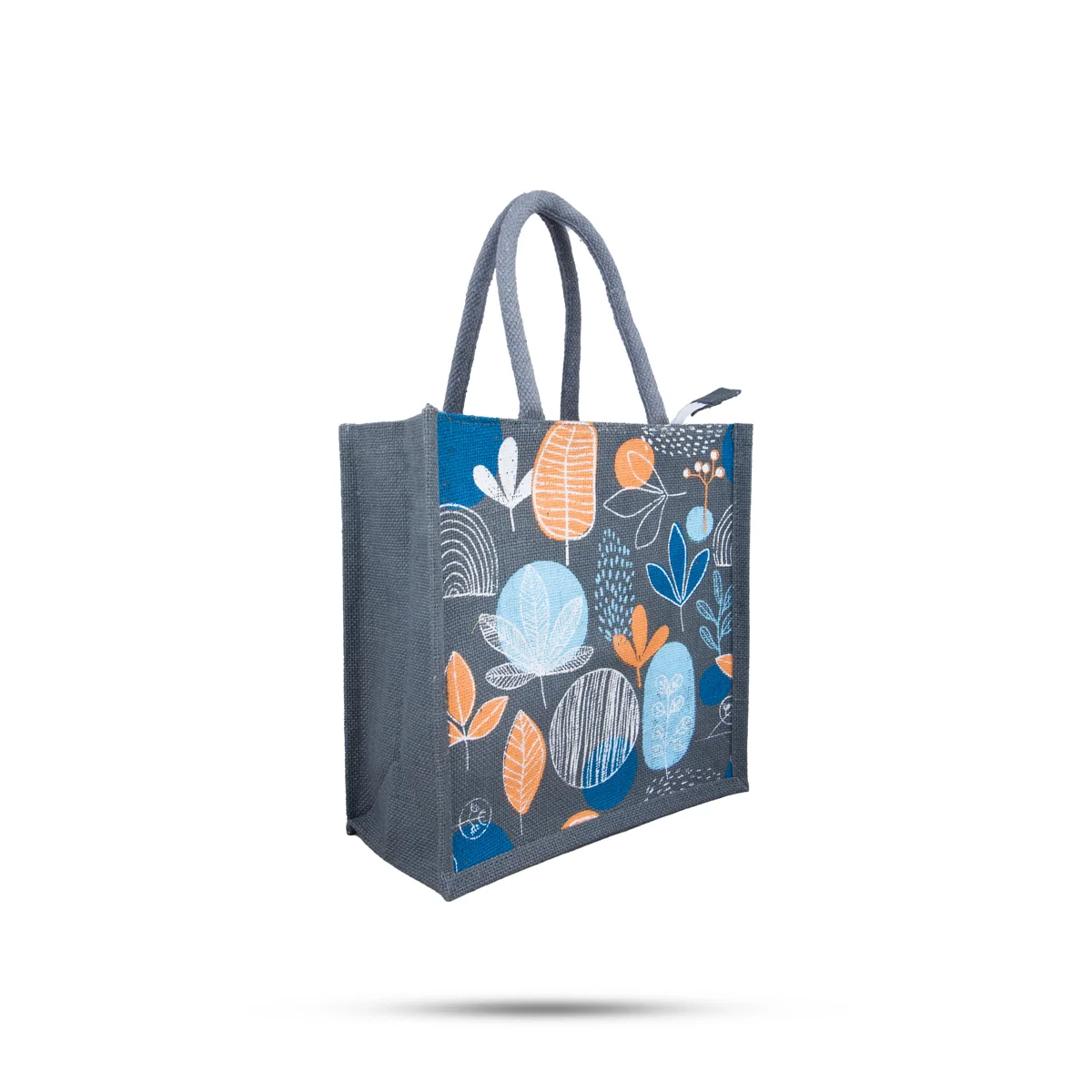 Jute Lunch Bag with Zip - 12 x 12 Inches | Jute Bag/ Handbag/ Tote Bag for Women/ Assorted Colour - Image 3