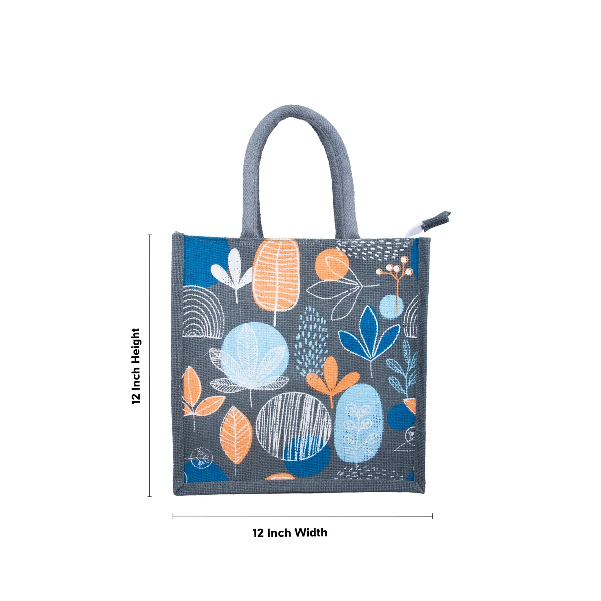 Jute Lunch Bag with Zip - 12 x 12 Inches | Jute Bag/ Handbag/ Tote Bag for Women/ Assorted Colour - Image 5