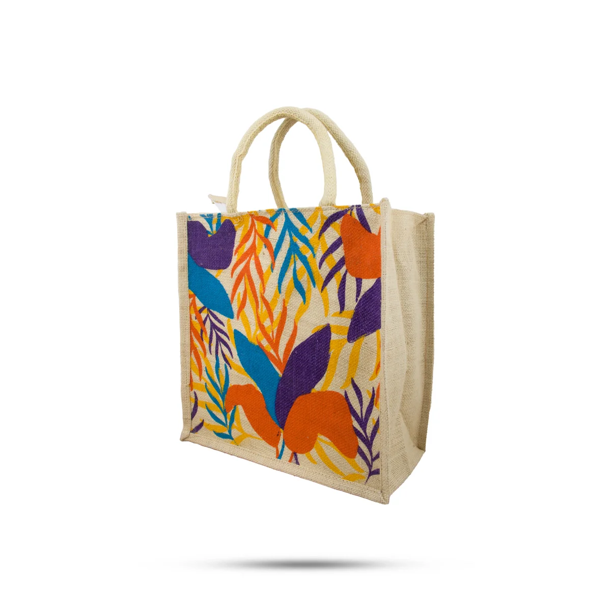 Jute Lunch Bag with Zip - 12 x 12 Inches | Jute Bag/ Handbag/ Tote Bag for Women/ Assorted Colour - Image 7