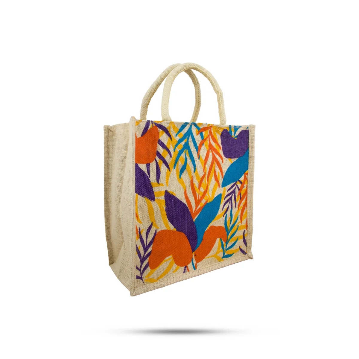 Jute Lunch Bag with Zip - 12 x 12 Inches | Jute Bag/ Handbag/ Tote Bag for Women/ Assorted Colour - Image 8