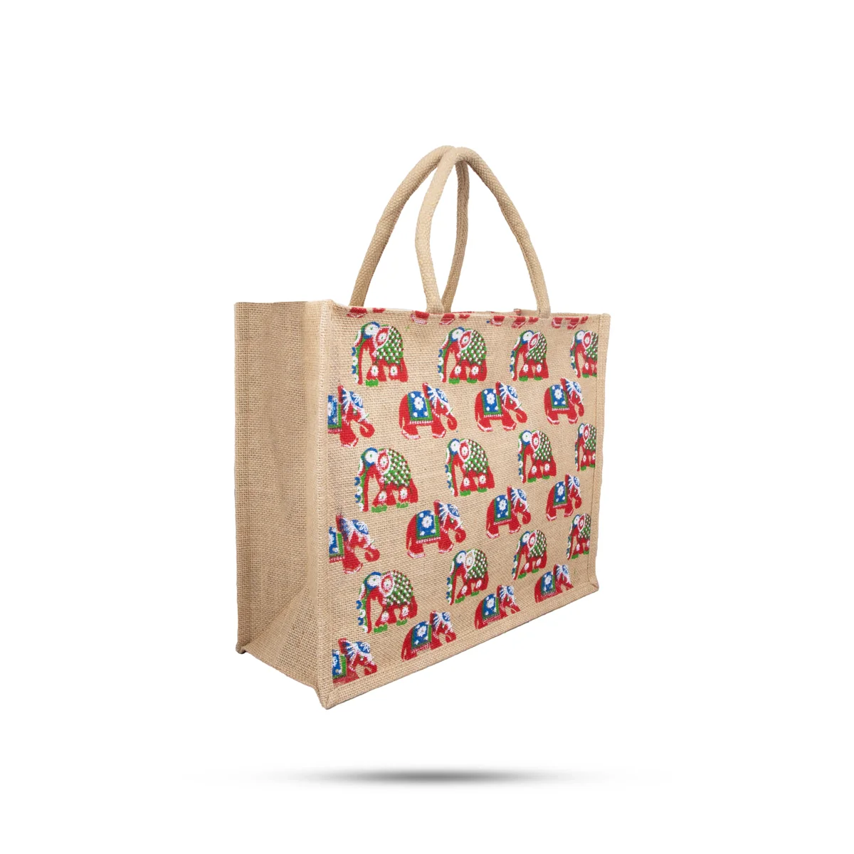 Jute Shopping Bag with Zip - 13 x 16 Inches | Jute Bag/ Handbag/ Tote Bag for Women/ Assorted Colour - Image 2