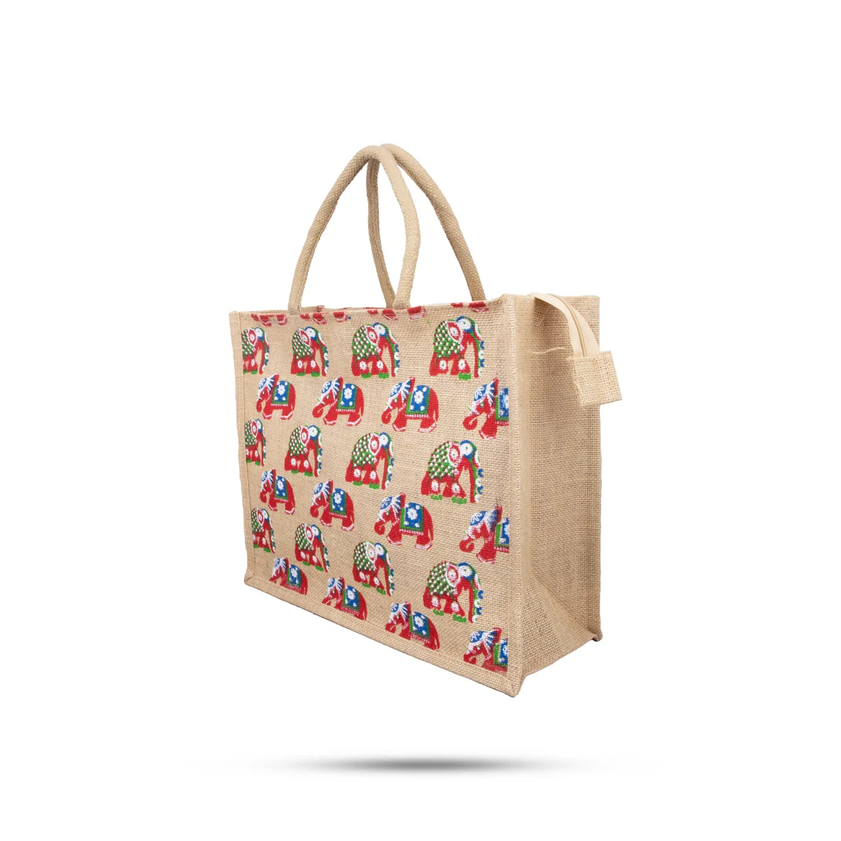 Jute Shopping Bag with Zip - 13 x 16 Inches | Jute Bag/ Handbag/ Tote Bag for Women/ Assorted Colour - Image 6