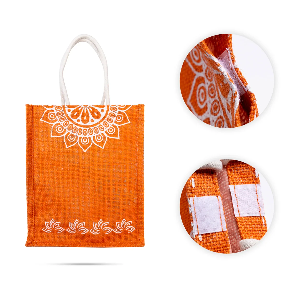 Jute Bag With Velcro - 10 x 8 Inches | Designing Tote Bag/ Jute Handbag/ Carry Bag For Shopping & Gifting - Image 10