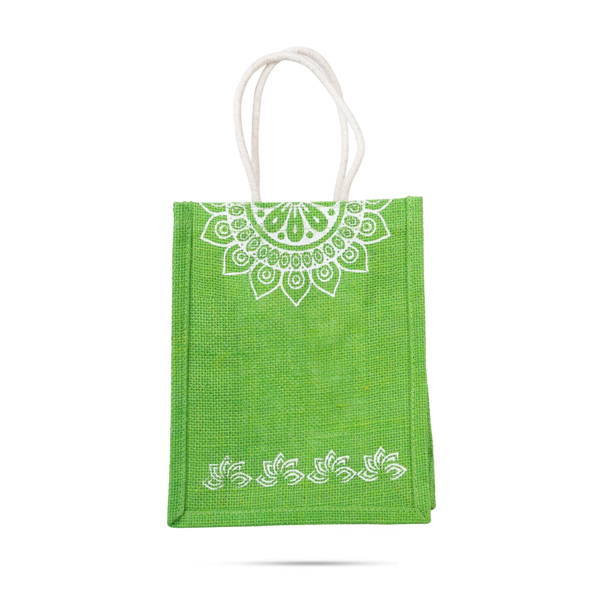 Jute Bag With Velcro - 10 x 8 Inches | Designing Tote Bag/ Jute Handbag/ Carry Bag For Shopping & Gifting - Image 4