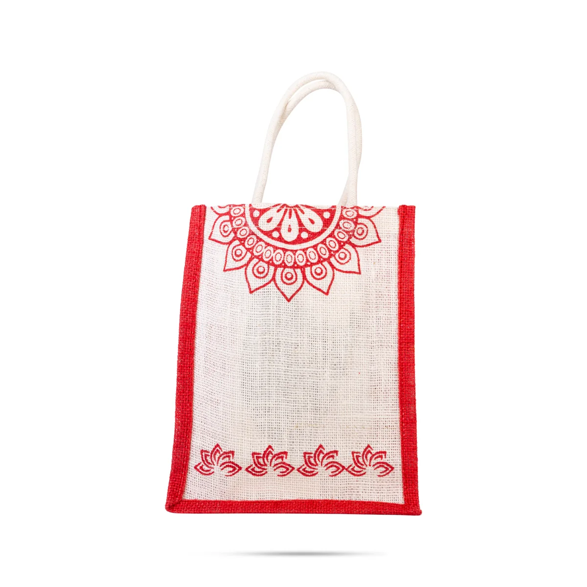 Jute Bag With Velcro - 10 x 8 Inches | Designing Tote Bag/ Jute Handbag/ Carry Bag For Shopping & Gifting - Image 5
