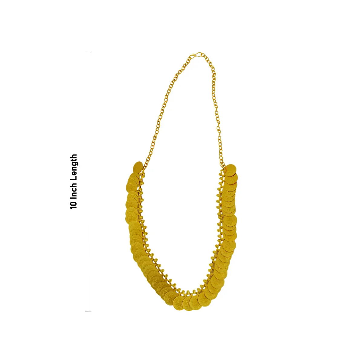Kaasumala - 10 Inches | Gold Polish Kasumalai/ 50 Coin Kaasu Malai Necklace for Women - Image 3