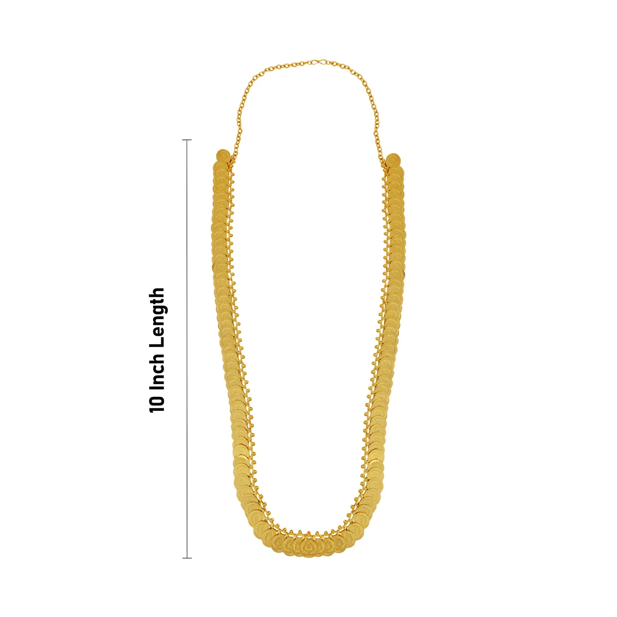 Kaasumala - 10 Inches | Gold Polish Kasumalai/ 100 Coin Kaasu Malai Necklace for Women - Image 3