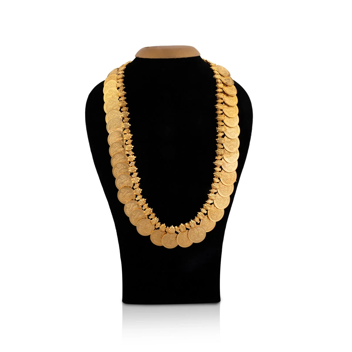 Kaasumala - 12 Inches | Lakshmi Design Coin Kasumalai/ Gold Polish Artificial Jewelry/ Kaasu Malai for Deity