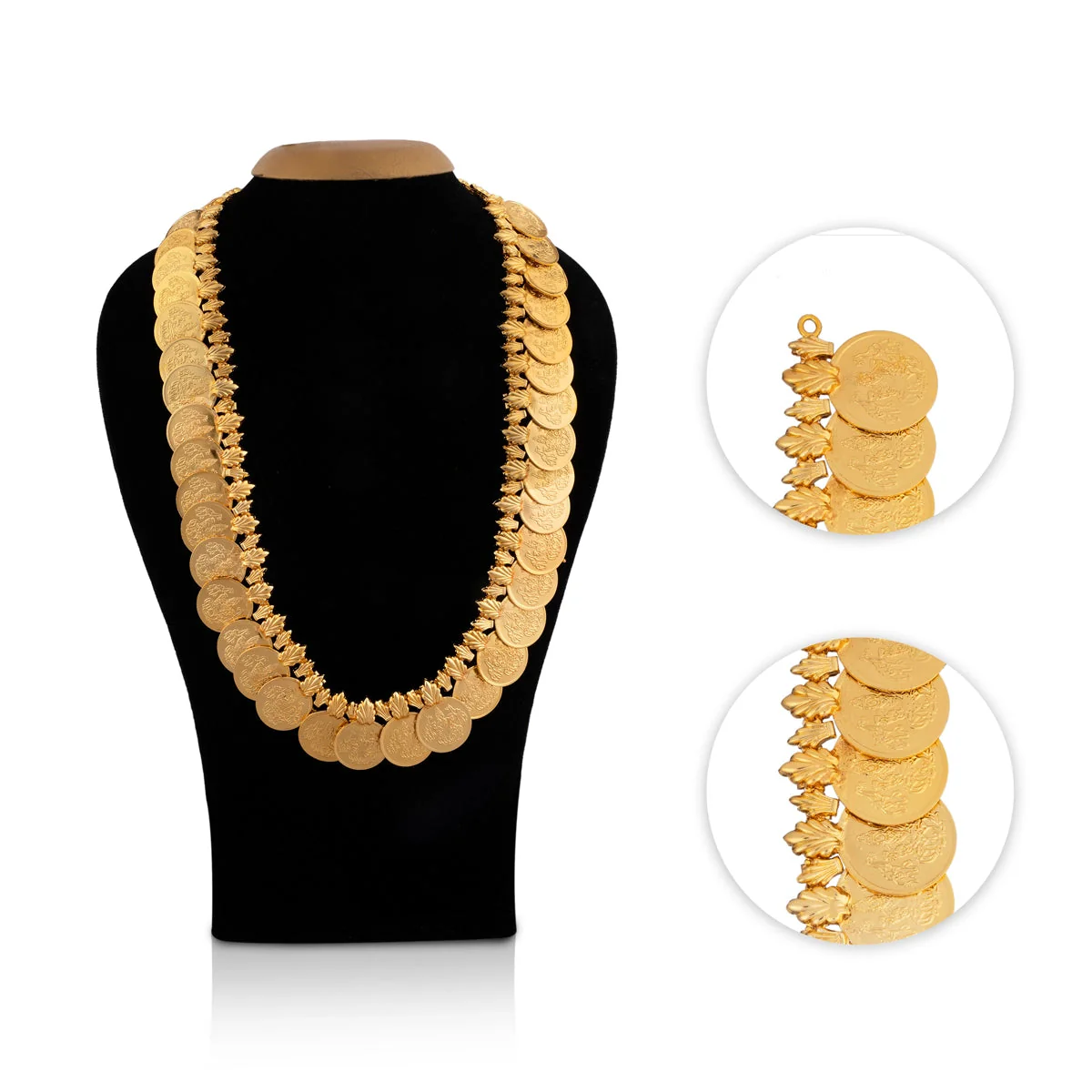 Kaasumala - 12 Inches | Lakshmi Design Coin Kasumalai/ Gold Polish Artificial Jewelry/ Kaasu Malai for Deity - Image 2