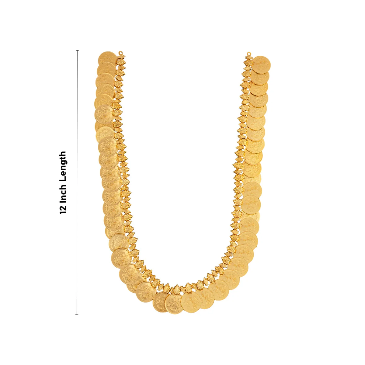 Kaasumala - 12 Inches | Lakshmi Design Coin Kasumalai/ Gold Polish Artificial Jewelry/ Kaasu Malai for Deity - Image 3