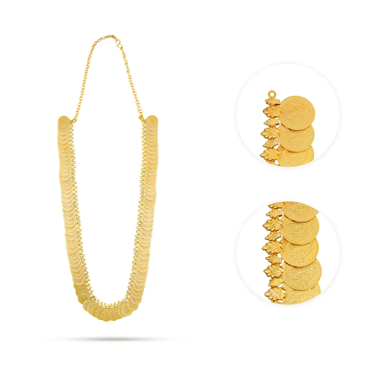 Kaasumala - 16 Inches | Artificial Jewellery/ 100 Coins Kasumalai/ Gold Polish Jewelry For Bridal & Deity - Image 2
