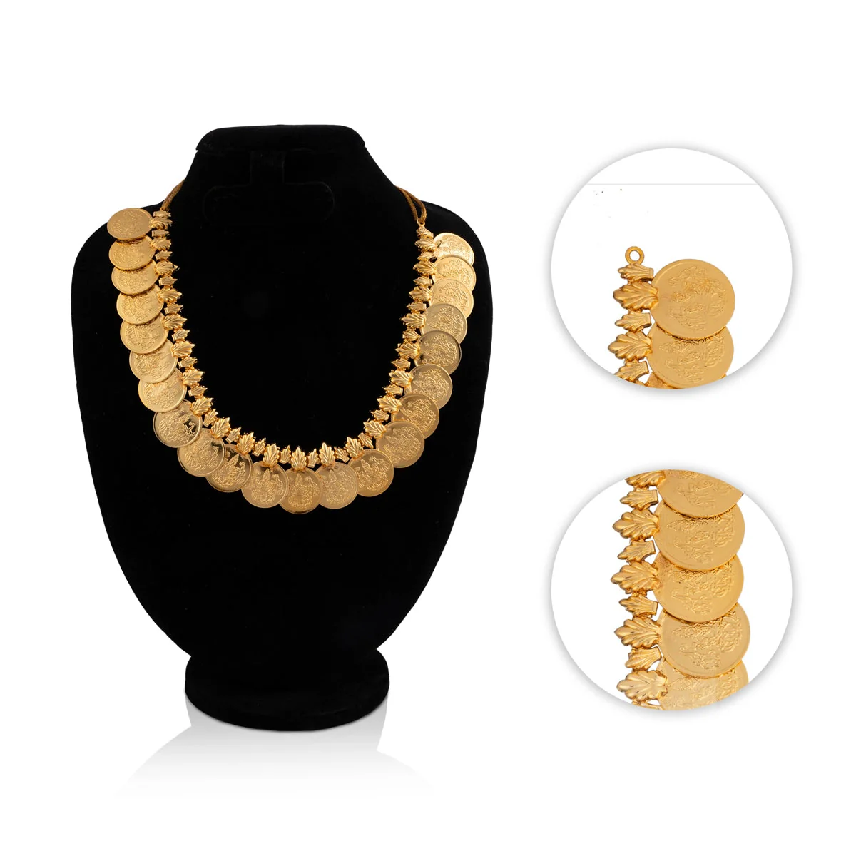 Kaasumala - 6 Inches | Lakshmi Design Coin Kasumalai/ Gold Polish Kaasu Malai/ Artificial Jewelry for Deity - Image 2