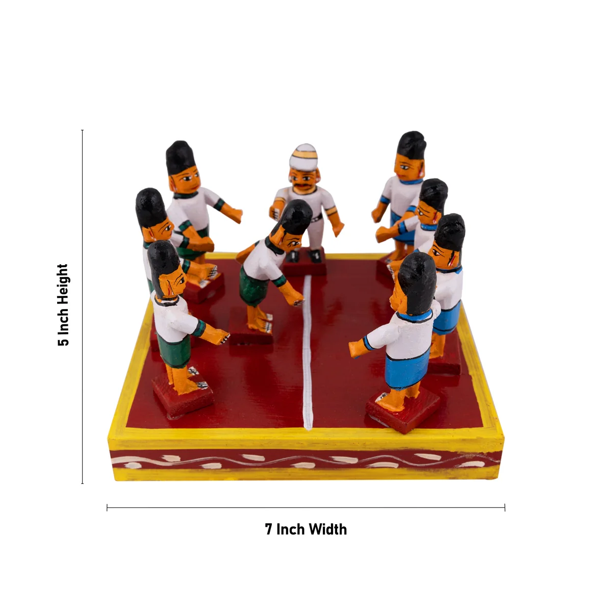 Kabadi Wooden Golu Bommai Set - 5 x 7 Inches | Giri Golu Doll/ Navaratri Golu Bomma/ Gombe/ Bommai - Image 3