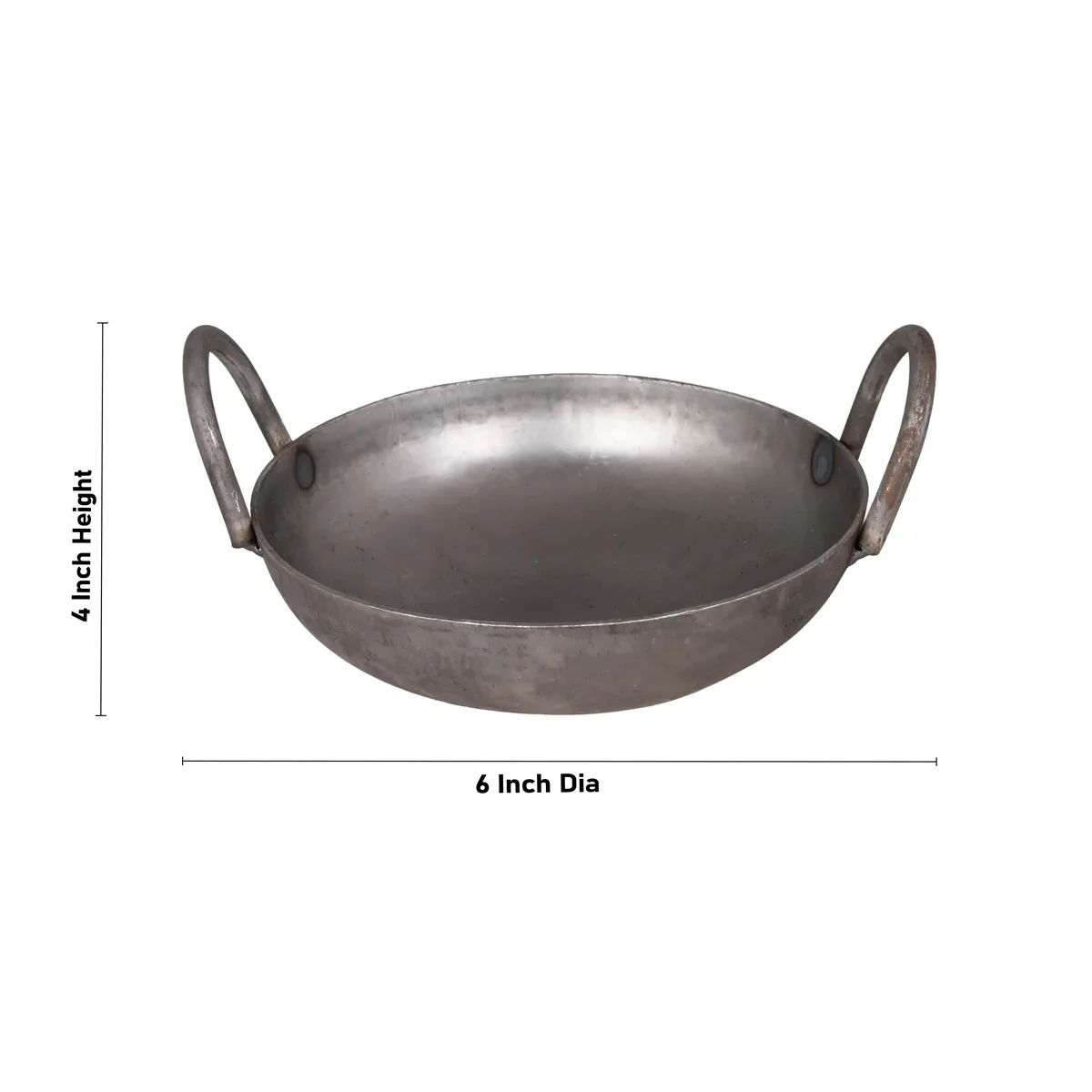 Kadai - 4 X 6 Inches | Iron Kadhai/ Cooking Vessel/ Cookware For Traditional Cooking And Kitchen - Image 3