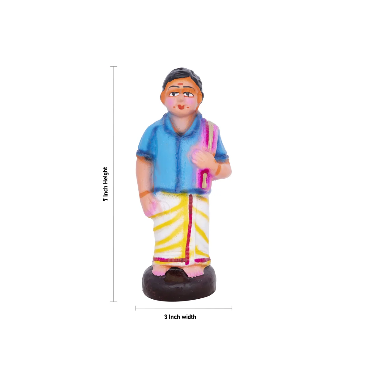 Kadhani Vizha Clay Golu Bommai Set - 7 x 3 Inches | Giri Golu Doll/ Navaratri Golu Bomma/Gombe/Bommai - Image 10