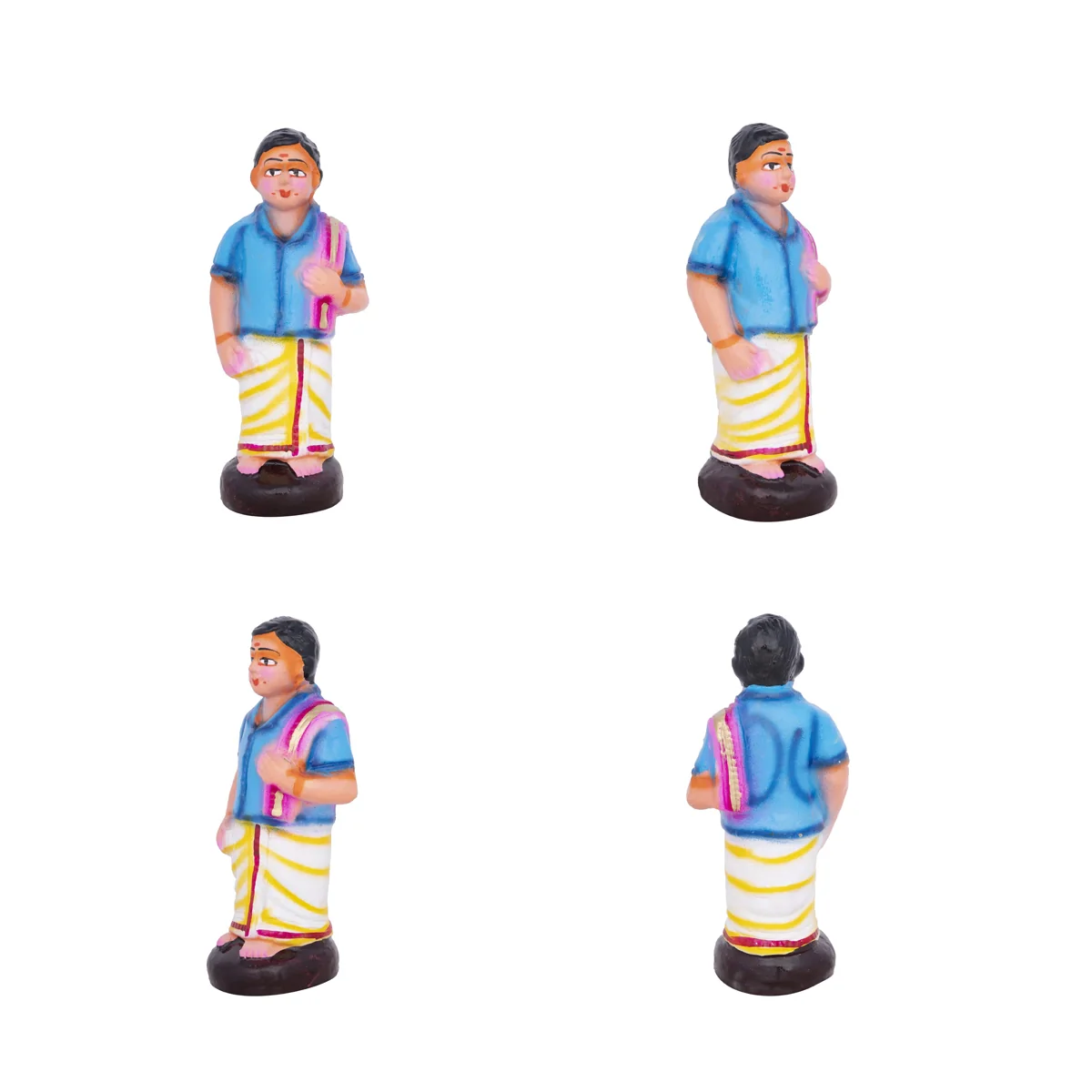 Kadhani Vizha Clay Golu Bommai Set - 7 x 3 Inches | Giri Golu Doll/ Navaratri Golu Bomma/Gombe/Bommai - Image 3