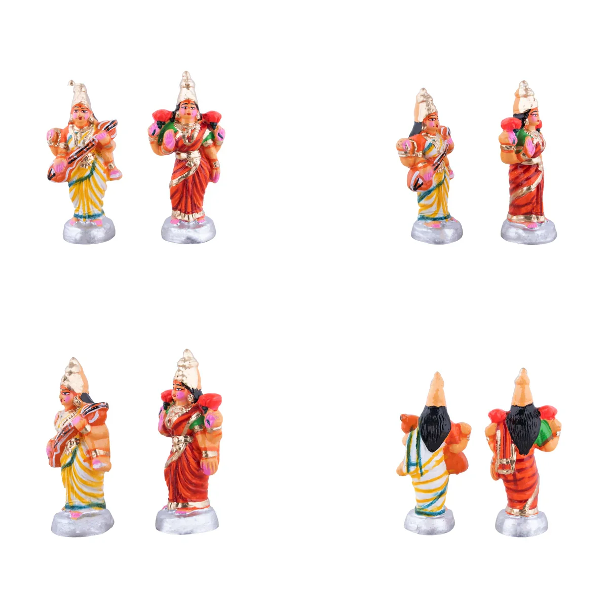 Kailangiri Clay Golu Bommai Set - 9.5 x 12 Inches | Giri Golu Doll/Navaratri Golu Bomma/Gombe/Bommai - Image 5