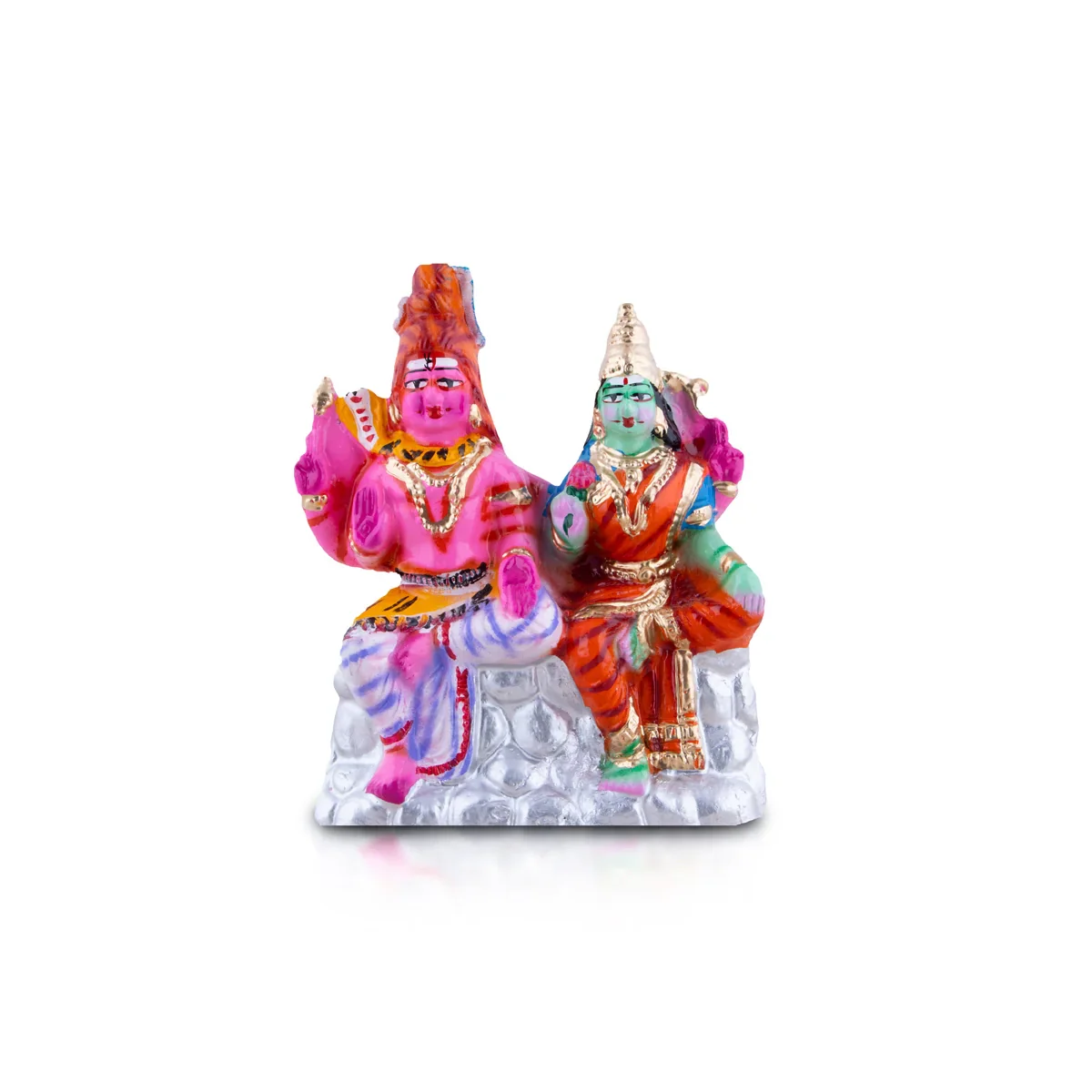 Kailasa Parvatham Clay Golu Bommai Pair - 15 x 9 Inches | Giri Golu Doll/ Navaratri Golu Bomma/Gombe/Bommai - Image 6