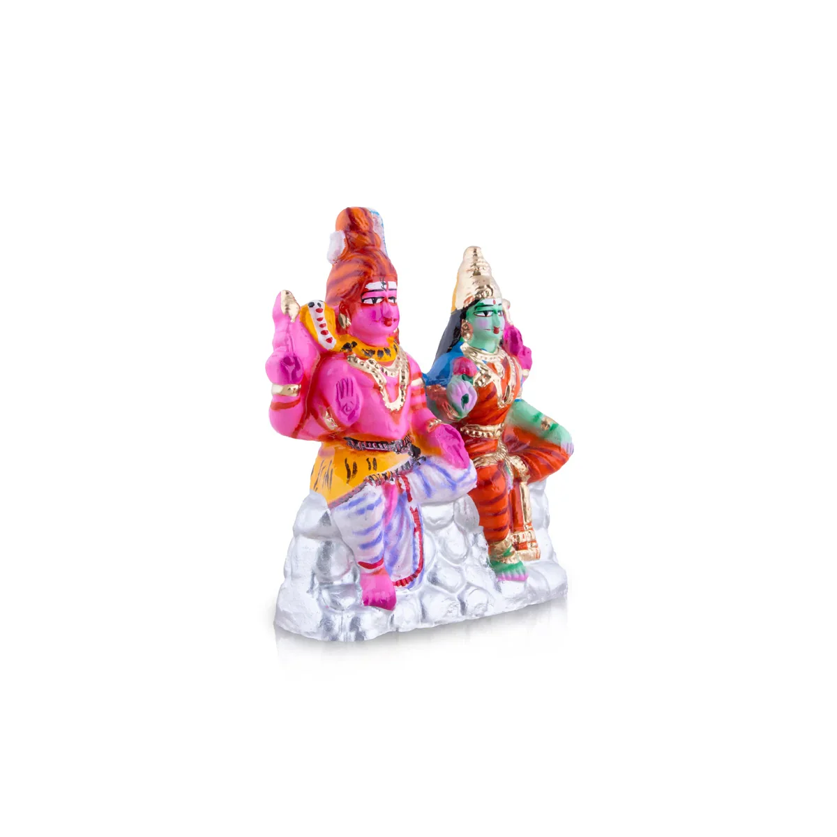 Kailasa Parvatham Clay Golu Bommai Pair - 15 x 9 Inches | Giri Golu Doll/ Navaratri Golu Bomma/Gombe/Bommai - Image 8