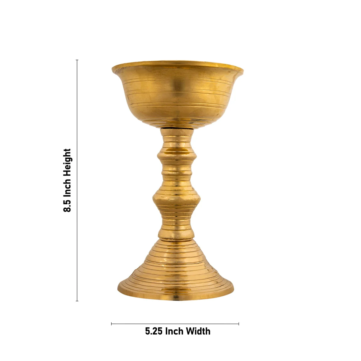 Kalanchi Diya - 8.5 x 5.25 Inches | Brass Lamp/ Kalanjiam Diya/ Brass Deepam for Pooja - Image 4