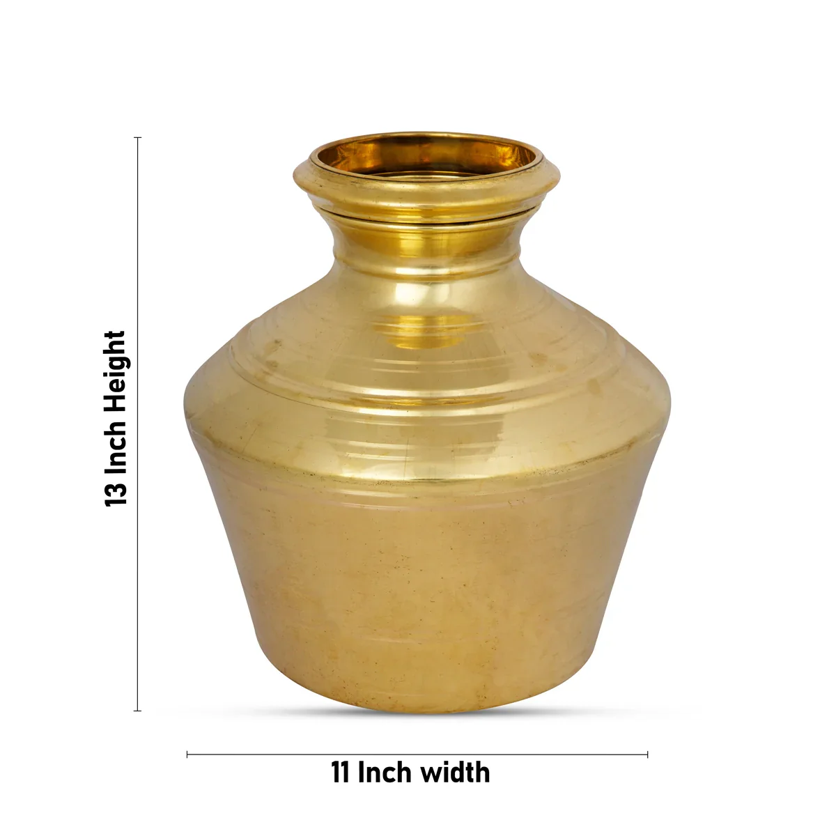 Kalash Kudam - 13 x 11 Inches | Barass Ghada/ Brass Kalash for Home/ 1.450 Kgs Approx - Image 4