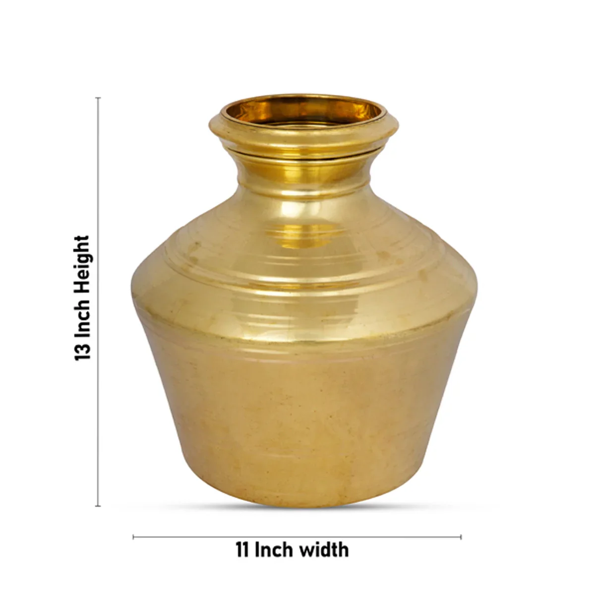 Kalash Kudam - 13 x 11 Inches | Barass Ghada/ Brass Kalash for Home/ 1.450 Kgs Approx - Image 6