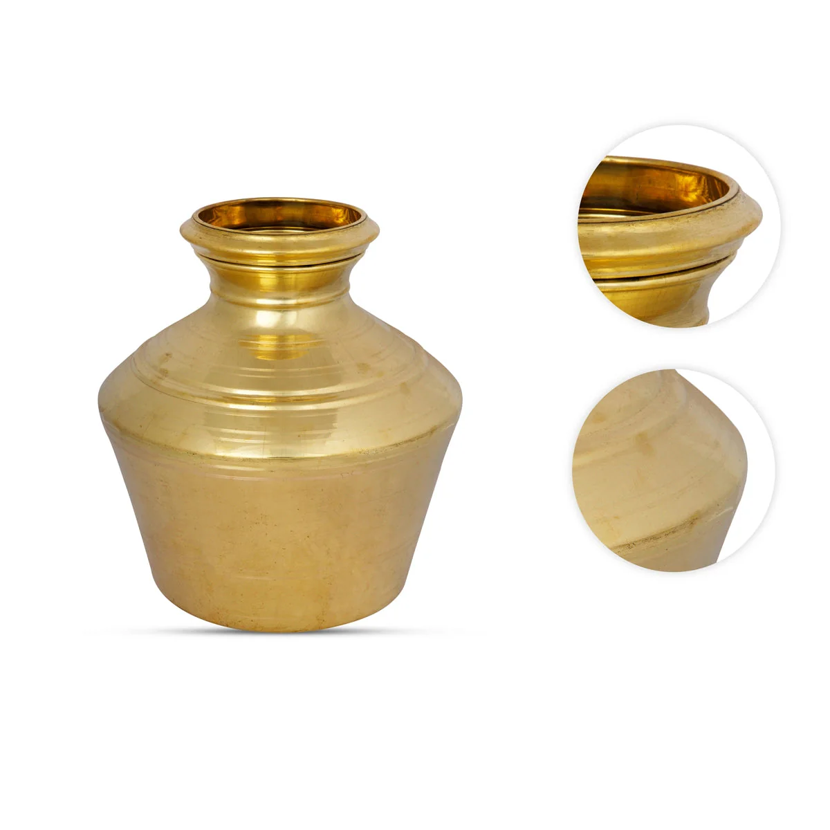 Kalash Pot - 9 x 4.5 Inches | Brass Kalash Kudam/ Pooja Pot for Home - Image 2