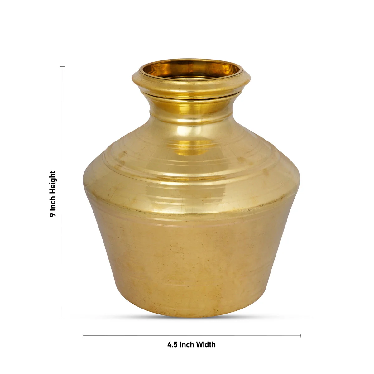 Kalash Pot - 9 x 4.5 Inches | Brass Kalash Kudam/ Pooja Pot for Home - Image 3