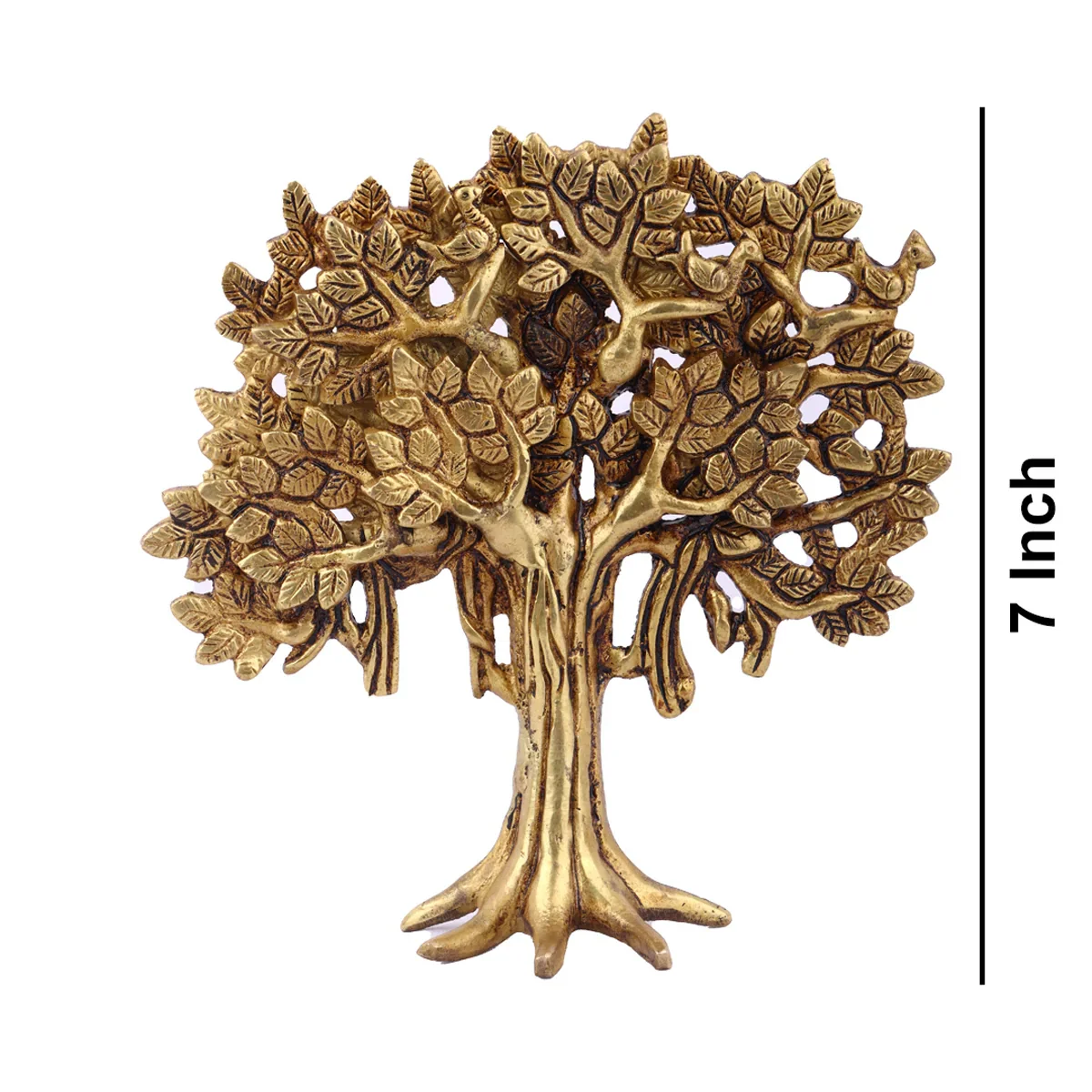 Kalpavriksha Tree - 7 Inches | Antique Brass Statue/ Kalpvriksh Plant for Pooja/ 820 Gms Approx - Image 3