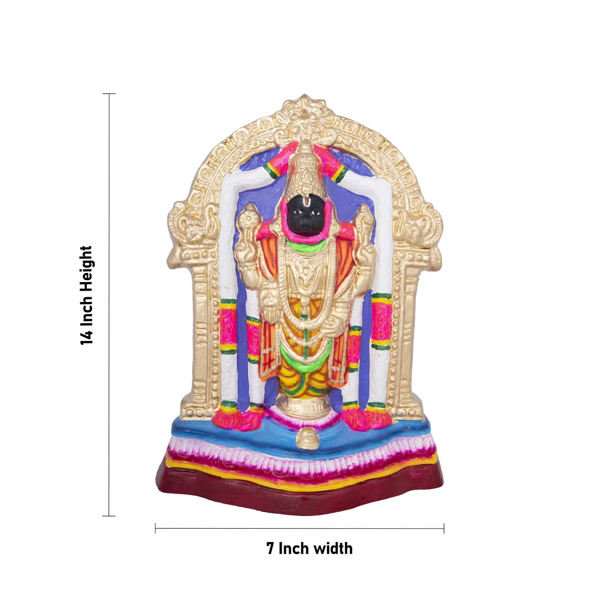 Kalyana Venkataramana Perumal Paper Mache Golu Bommai - 14 x 7 Inches | Giri Golu Doll/ Navaratri Golu Bomma/Gombe/Bommai - Image 4